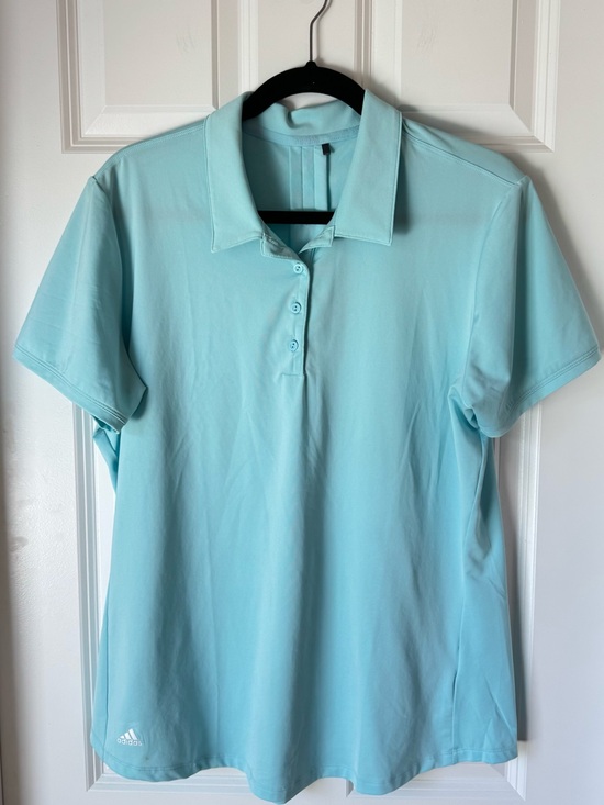 Adidas Tops - Adidas Women's Prime Green Short Sleeve Golf Polo -‎ XL - Light Blue